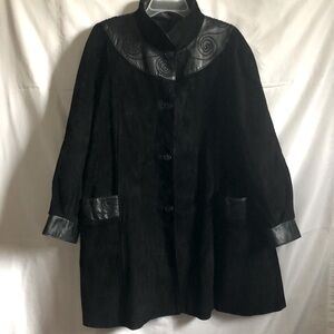 Vintage genuine suede long coat